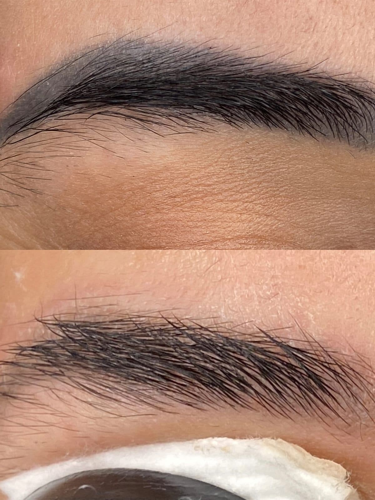 Antes e depois de sobrancelha: de um traço compacto para um resultado natural